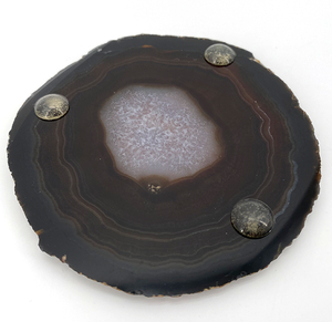 Set of Black Agate coasters.