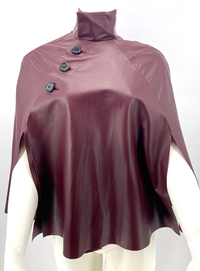 Burgundy Leather Cape 