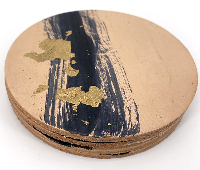 Painted Leather Coasters