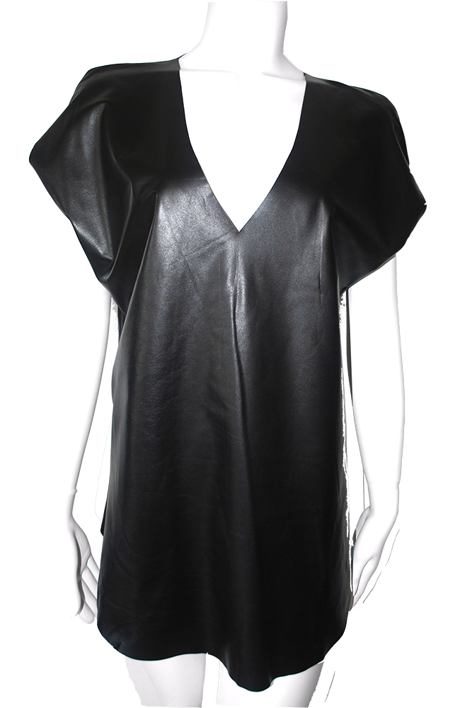 the Leather V-Neck Mini Shift Dress Shelley Caudill the Leather V-Neck Mini Shift Dress Shelley Caudill