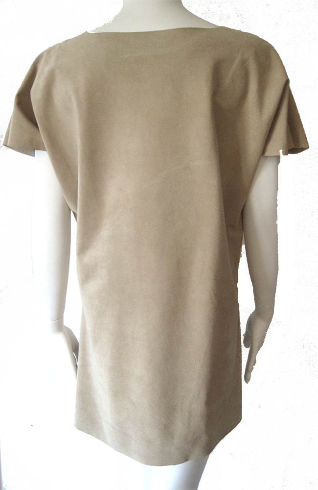 the Suede Crew Neck Mini Shift Dress
